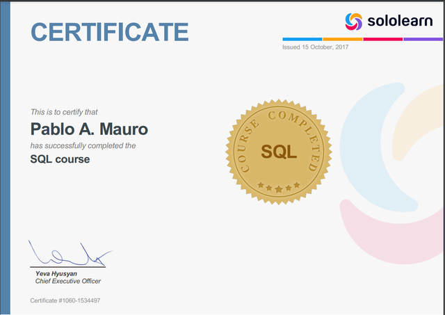 Pablo A Mauro - Certificados & Diplomas